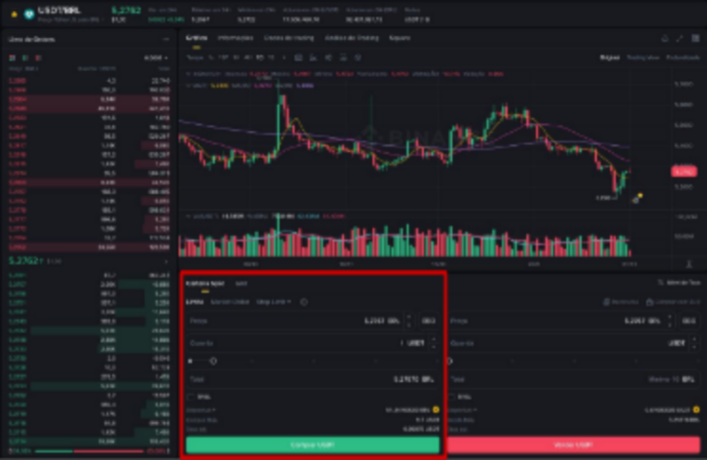 Passo 2: Selecione USDT/BRL e compre USDT