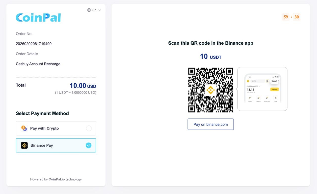 Passo 5: Insira o valor e selecione Binance Pay
