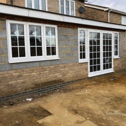 Georgian bar French doors and window installed in new extension