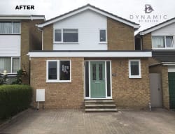Garage conversion, New replacement 'A' Rated double glazed windows, Replacement Composite Front door with side screens, Facia and guttering and replacement flat roof