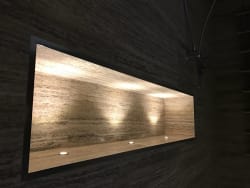 Mini LED lighting in a bathroom