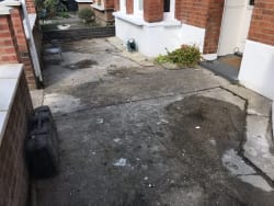 Before the installation of indian sandstone