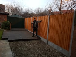 6 Foot High Close Board Panels with CRS Concrete Posts & 1 Foot high Concrete Gravel Boards