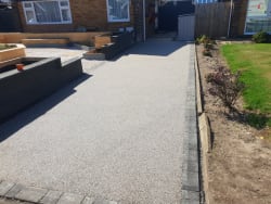 Resin driveway in moonlight