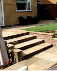 Sandstone, patio garden design