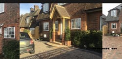 Hand built oak Porch by us we also installed the fencing planted and supplied all the plants and fitted te driveway