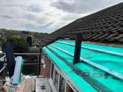 New felt and batten repair on leaking roof 