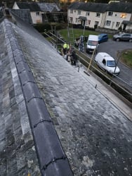 Burlington slate removed and but back on with dry ridge system 