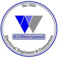 N V White logo