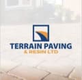 Terrain paving and resin logo