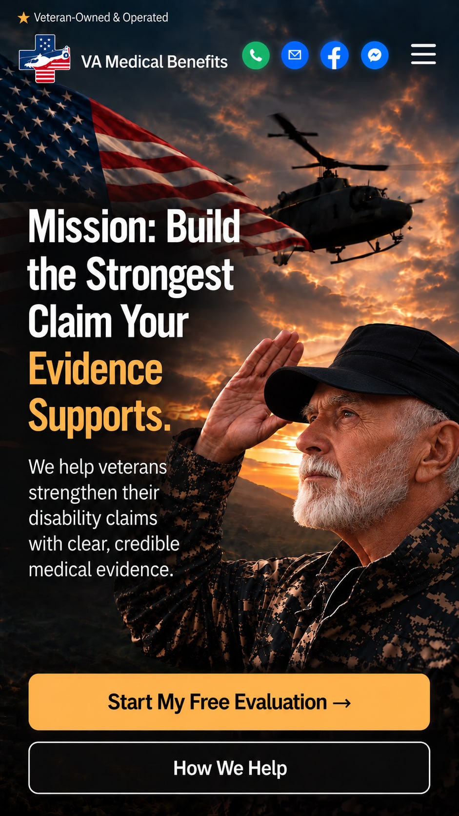Mission: Build the Strongest Claim Your Evidence Supports. We help veterans strengthen their disability claims with clear, credible medical evidence. Veteran-Owned & Operated.