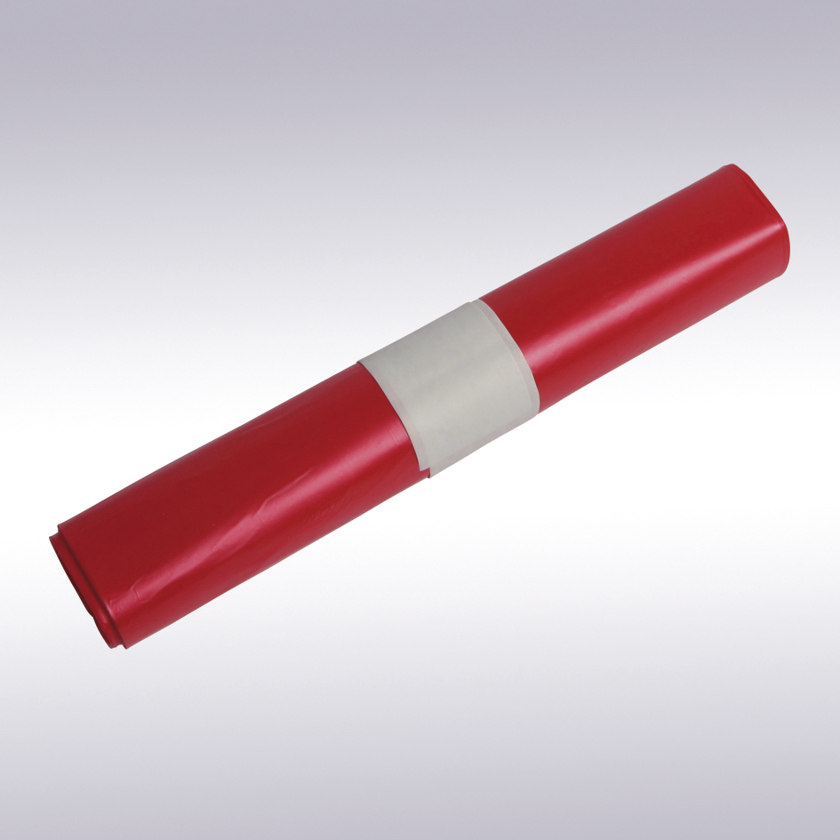 Afvalzak HDPE, 70 x 110 cm rood T25
