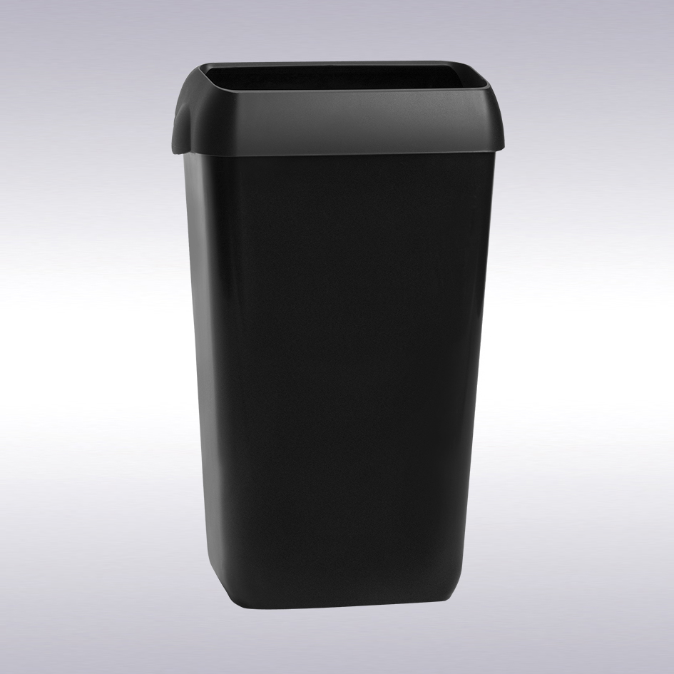 Afvalemmer open inworp zwart 25 liter -N-