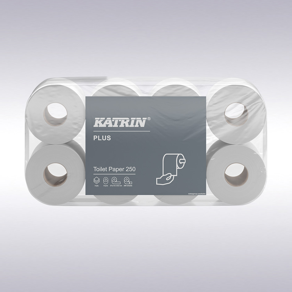 Katrin Plus toiletpapier 250 soft, 3 laags, cellulose, 72 rol