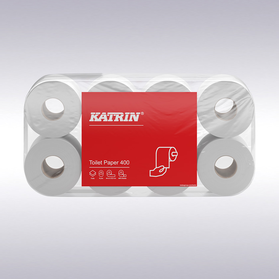 Katrin toiletpapier 400, 2 laags, wit tissue, 48 rol