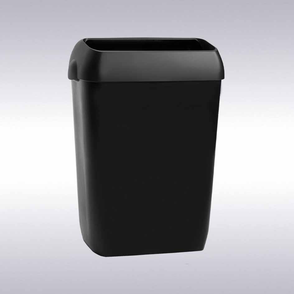 Afvalemmer open inworp zwart 45 liter -N-