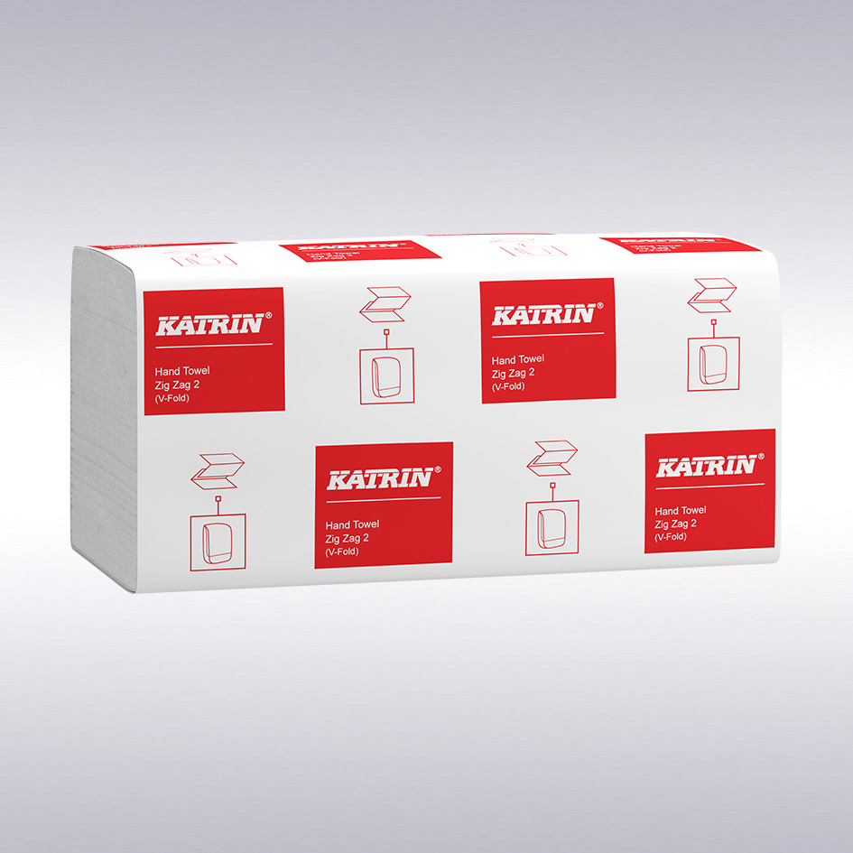 Katrin ZZ vouwhanddoeken 24,4 cm breed, 2 laags, wit tissue, 4000 stuks