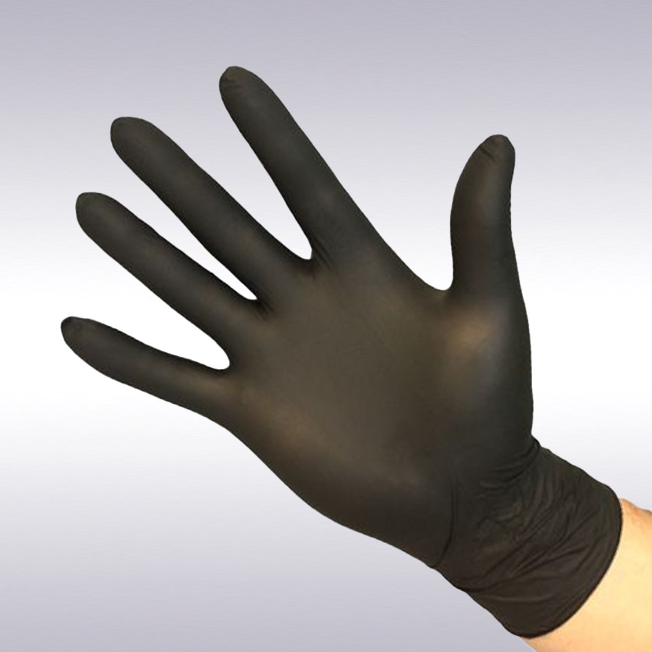 Disposable handschoen medical zwart nitril poedervrij XL - vpe 100 -N-