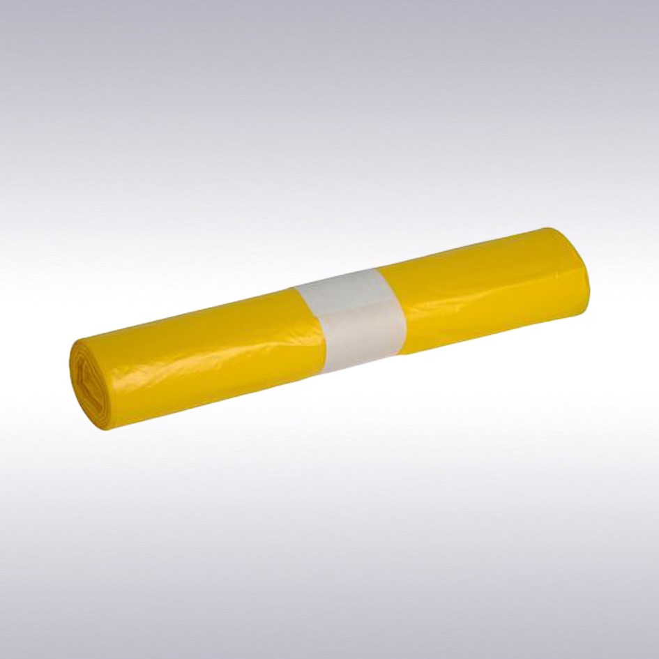 Afvalzak HDPE, 70 x 110 cm geel T25 -N-