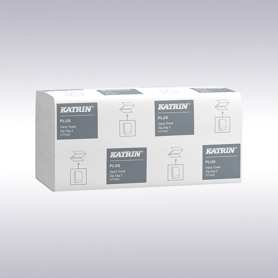 Katrin Plus ZZ vouwhanddoeken 22,4 cm breed, 2 laags, cellulose, 4000 stuks