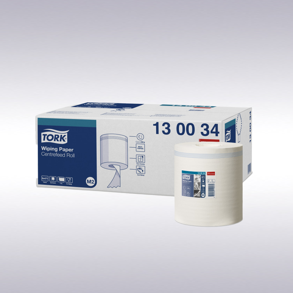 Tork wiping paper centrefeed roll, 6 x 471 vel