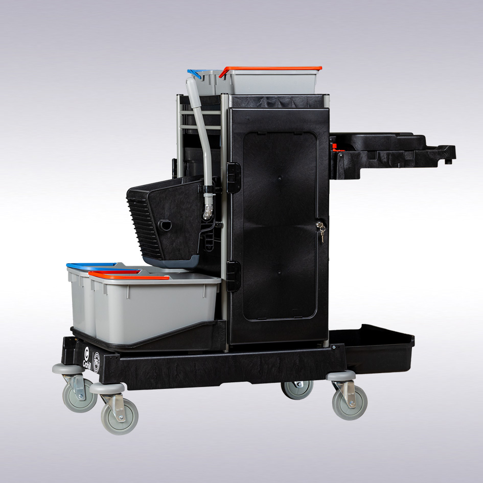 Crohill gesloten sanitair XL werkwagen inclusief pers -N-