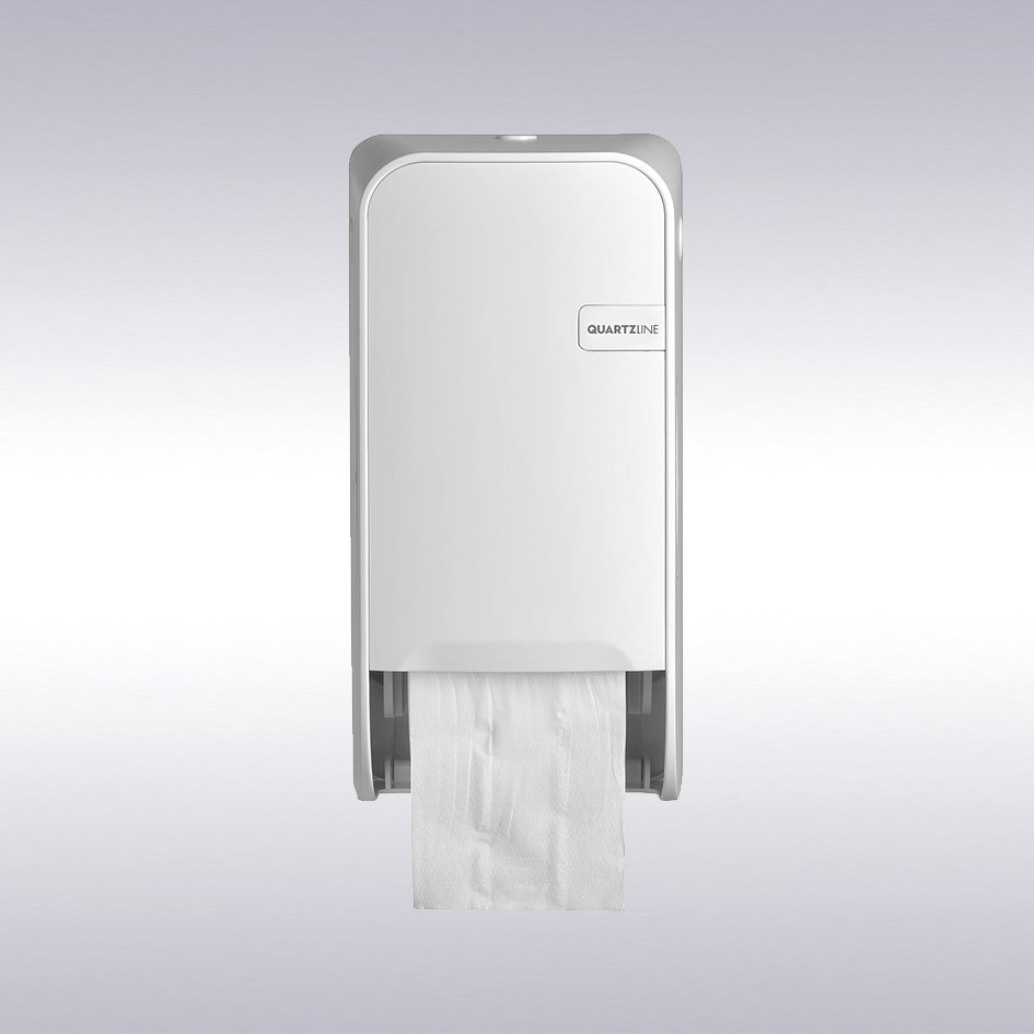 Quartz doppenrol toiletpapier dispenser wit -N-