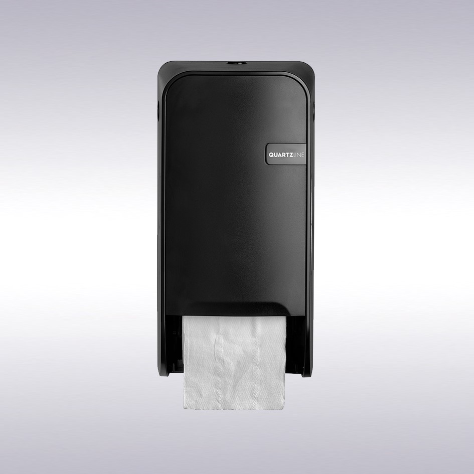 Quartz doppenrol toiletpapier dispenser zwart -N-
