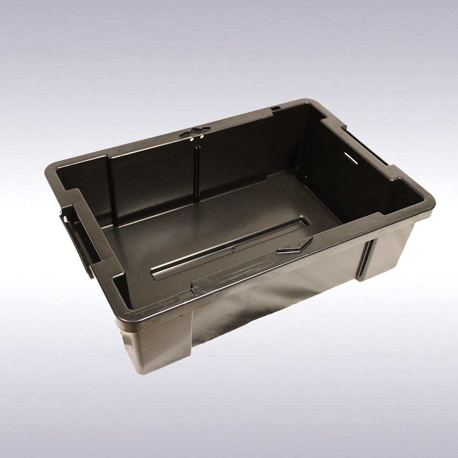 Ondiepe opbergbox zwart- Crohill sanitair werkwagen XL -N-