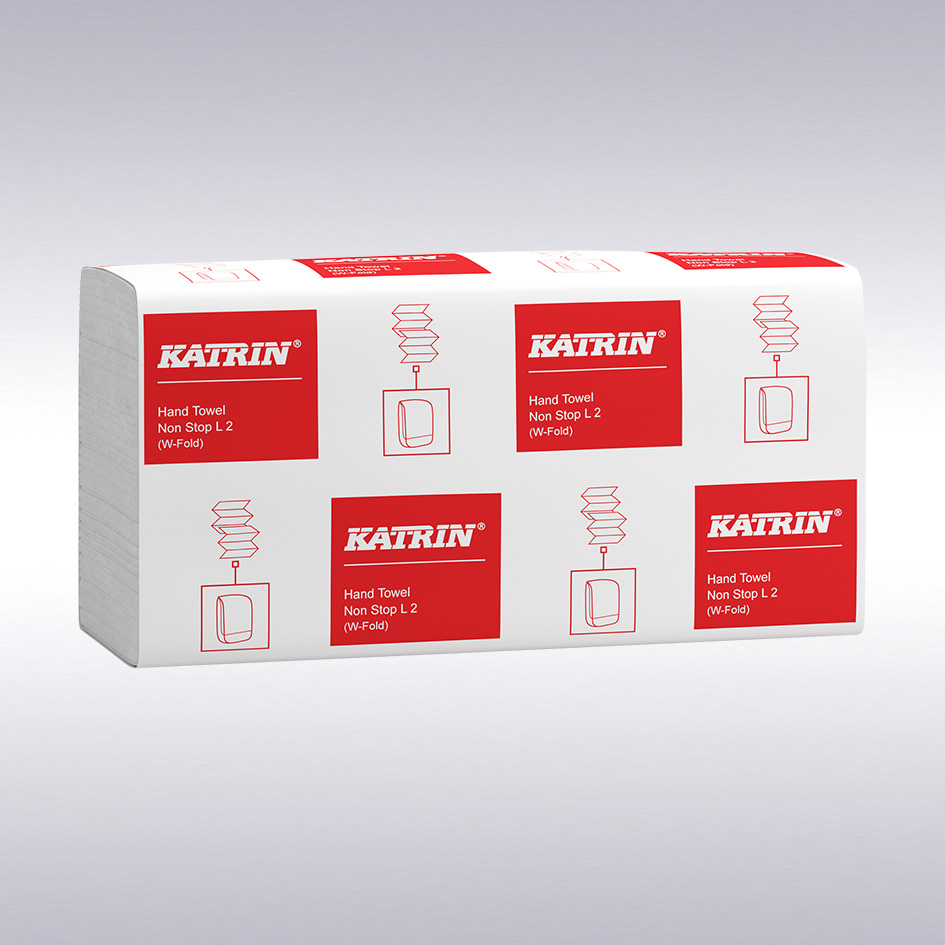 Katrin vouwhanddoeken M, 20,3 cm breed, 2 laags, wit tissue, 4000 stuks