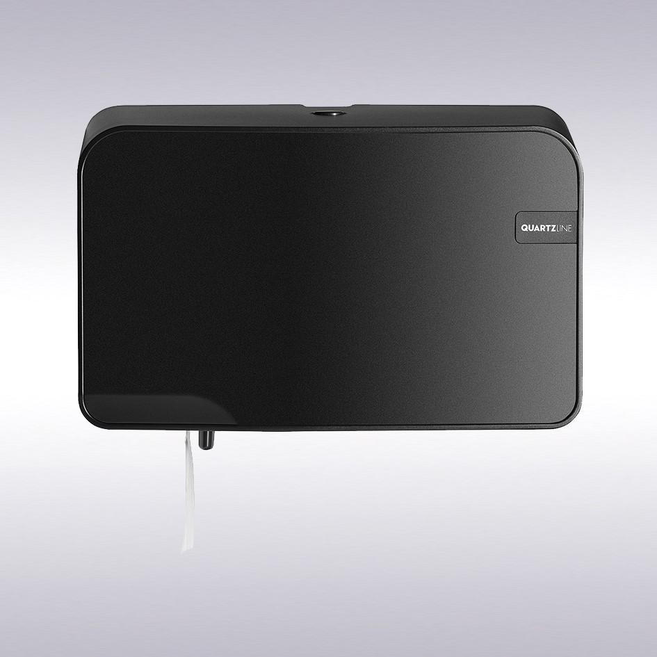 Quartz duo toiletpapierdispenser zwart -N-