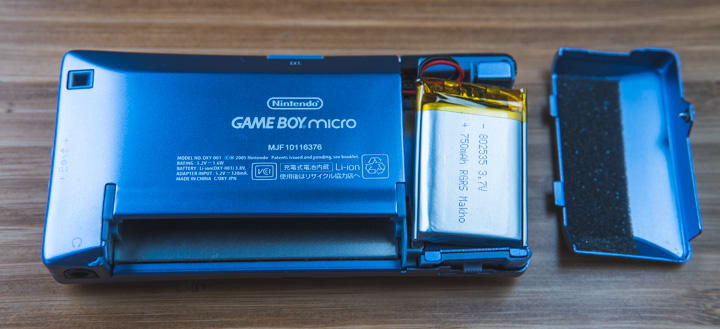new game boy micro battery installed