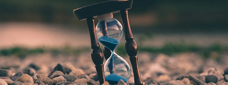 Hourglass representing the sands of time