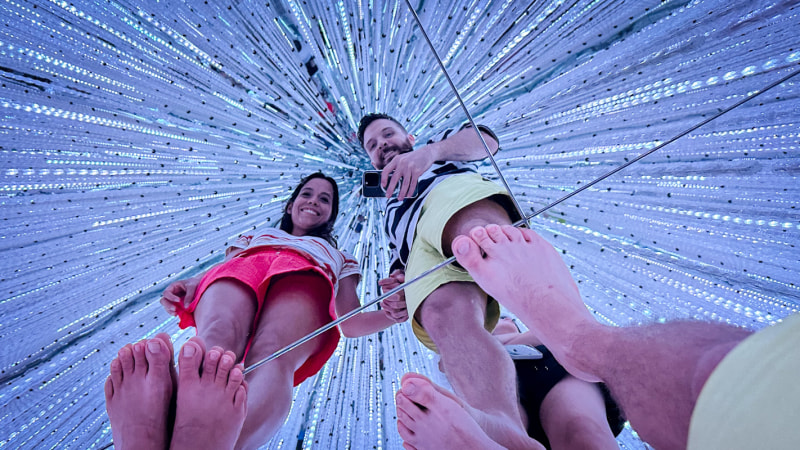 scott and carpice at teamLab tokyo planets mirror floor