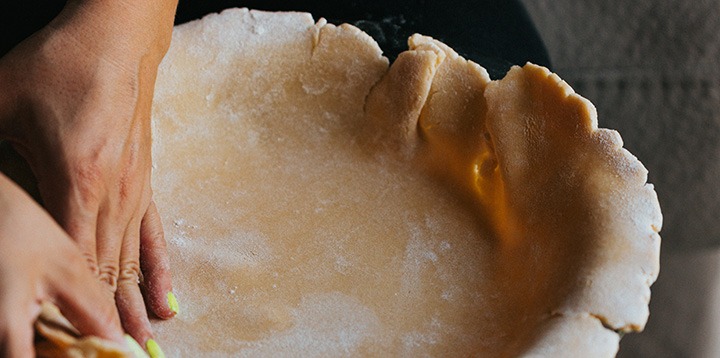 pie crust dough in pan