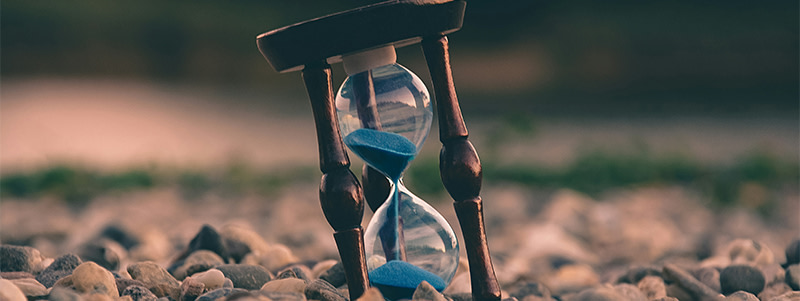 Hourglass representing the sands of time
