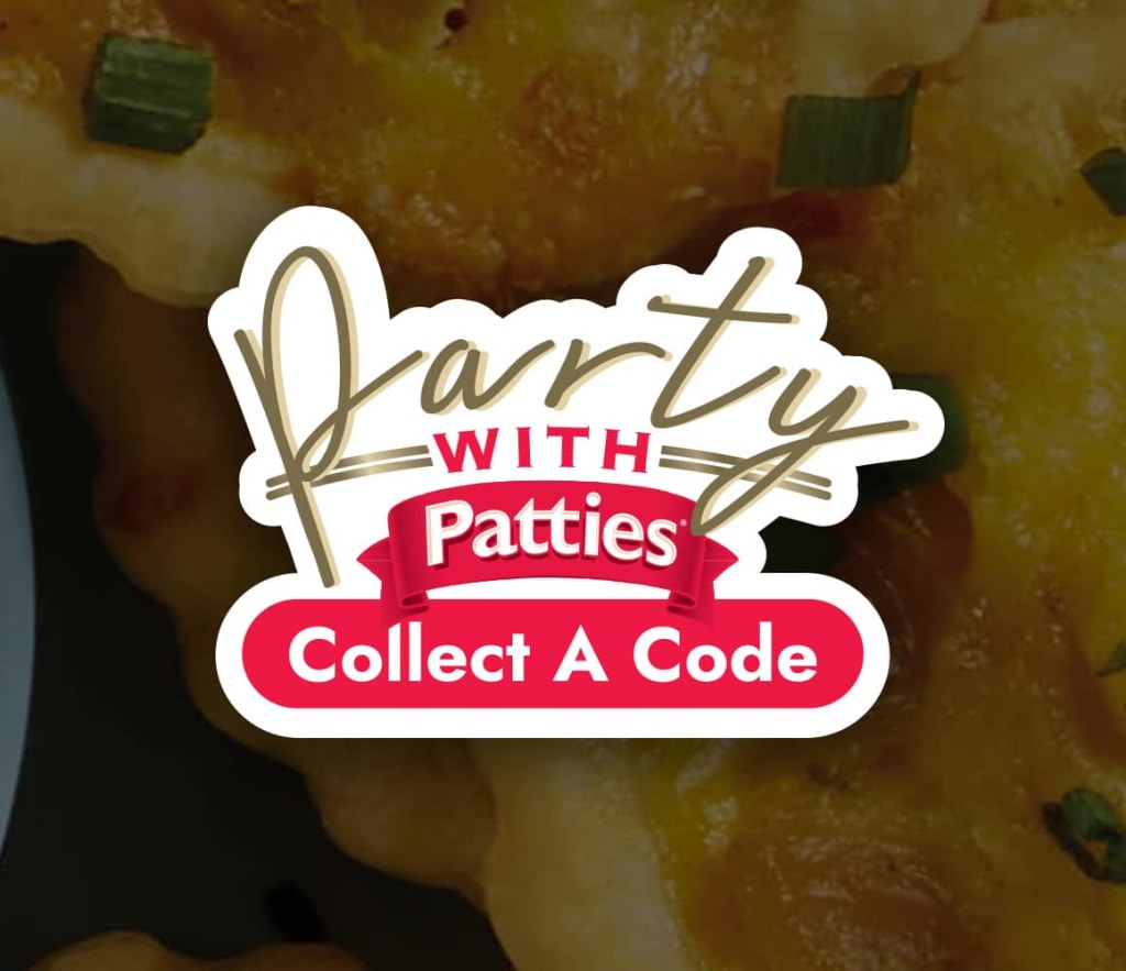 Party with Patties collect a code promotion banner