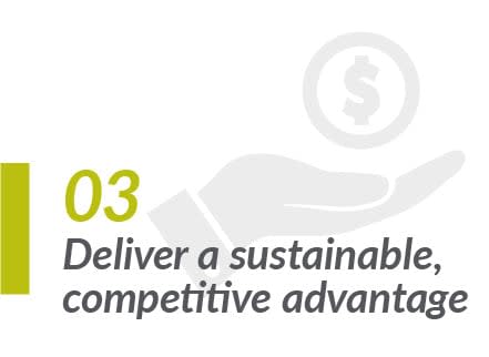 Deliver sustainable competitive advantage