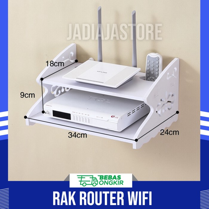Jual Rak Gantung Dinding Ambalan Tempat Router Wifi / Tempat Remote Tv ...
