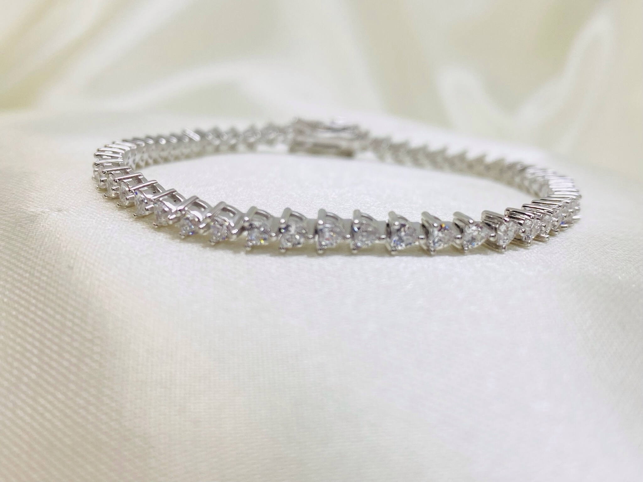 Lustrous Sterling Silver Tennis Bracelet