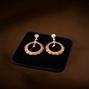 Radiant Halo Silver Rose Gold Earrings