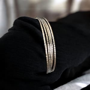Sleek Harmony Multi-Strand Silver Bracelet