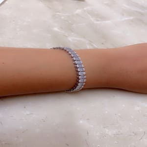 Baguette Zirconia Tennis Silver Bracelet