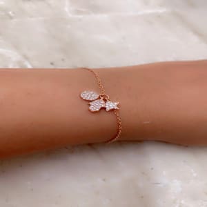 Celestial Charm Silver Bracelet(Rose Gold)