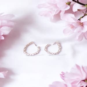 Lustrous Loop Teardrop Silver Earrings