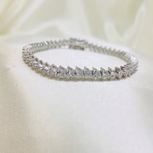 Lustrous Sterling Silver Tennis Bracelet