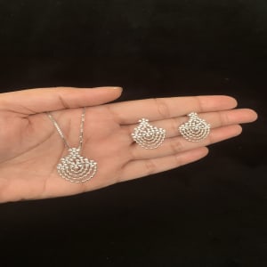 Celestial Cascade Silver Pendant Set