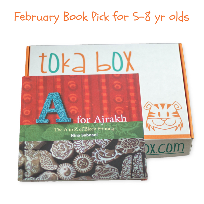 A for Ajrakh Block printing for kids