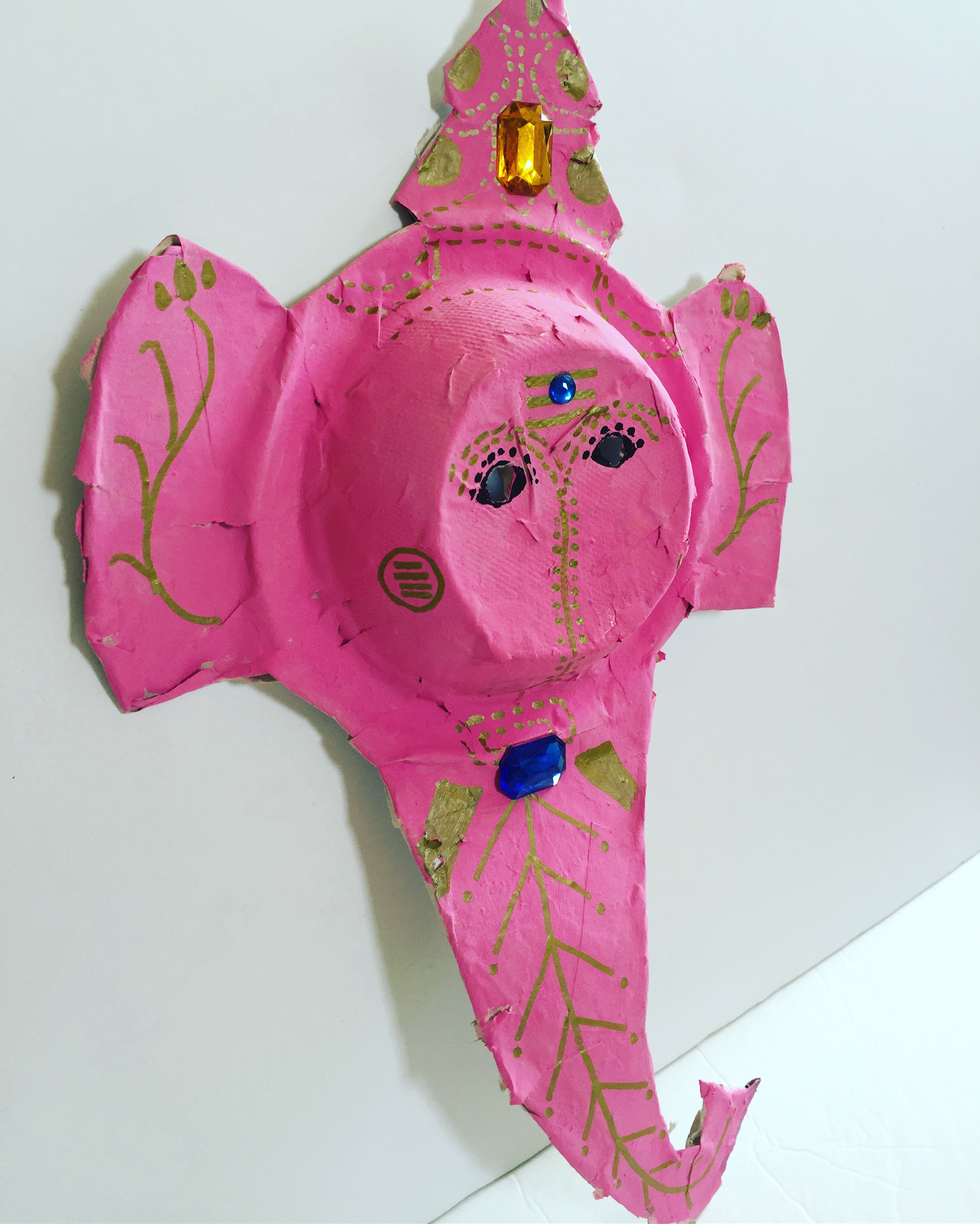 Paper mache Ganesha Mask for Kids