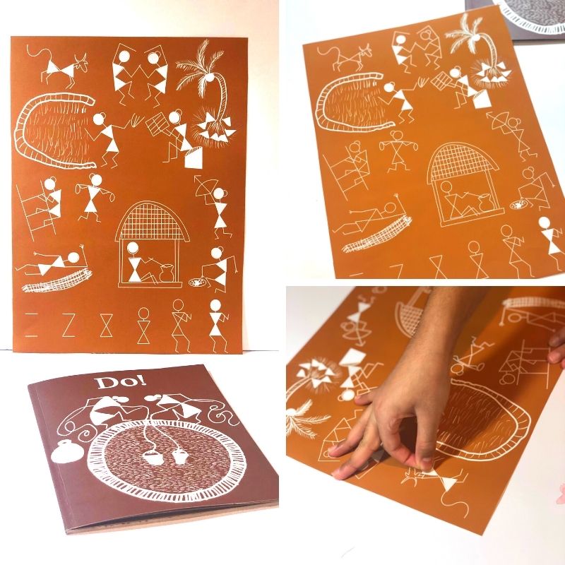 Warli Art Sticker Puzzle for preschoolers